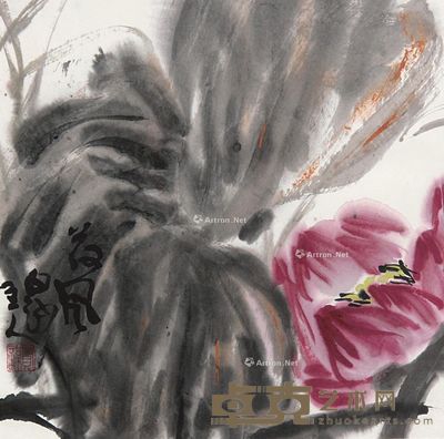 曾贤谋 荷风 33×34cm