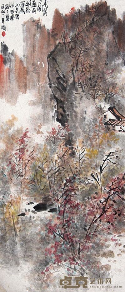 张晓寒 木叶天风 80.5×34.5cm