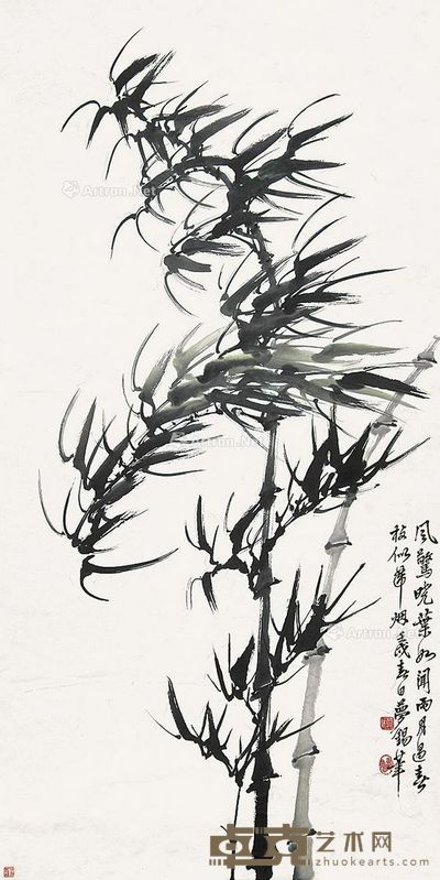 端木梦锡 墨竹 138×87cm