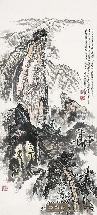 曹立庵 山水 99×44cm