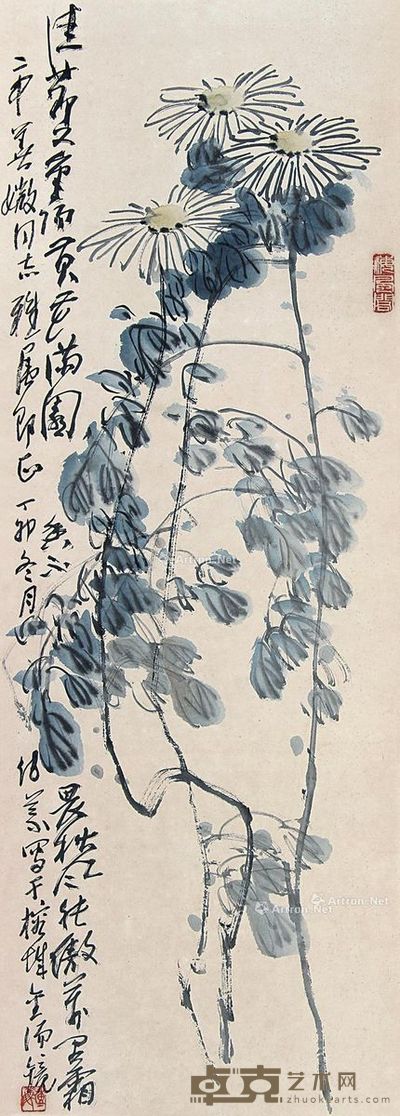 魏传义 菊花 91×33cm