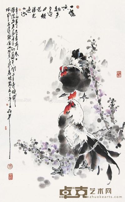 吴秉钧 双吉图 95×59cm