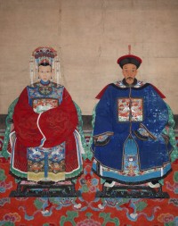佚名 清朝中期一品文官夫妇肖像