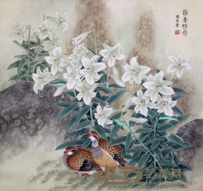 陈玉萍 花鸟 68×68cm