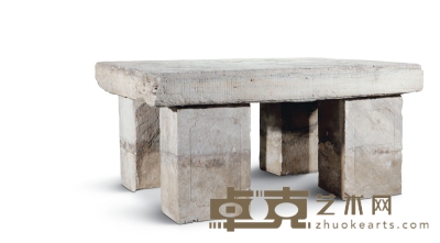 明·白石石桌一套 156×116×77cm