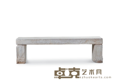 清·汉白玉长凳 230×45×67cm