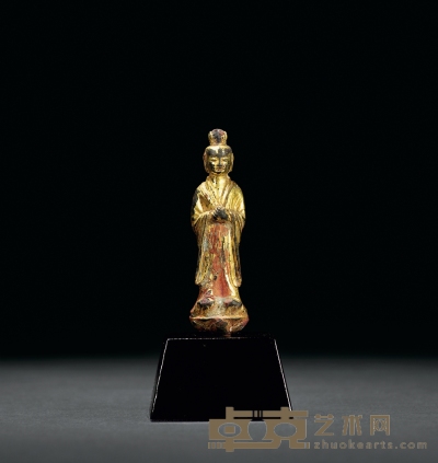 明或明以前·铜鎏金道教神仙像 高：8.5cm
