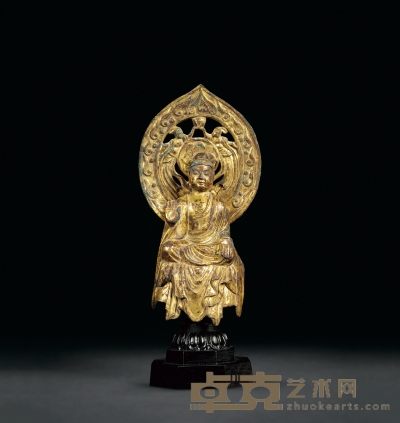 明或明以前·铜鎏金释迦摩尼像 高：27cm