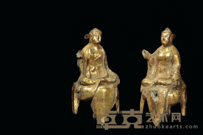 明或明以前·铜鎏金多宝二佛说法像 高：8.5cm