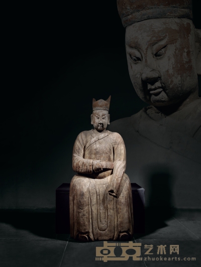 明·山西文财神像 高：113cm