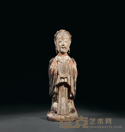 明·木胎龙女像 高:39cm