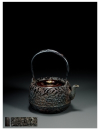 19世纪·日本龙文堂造错银铁壶