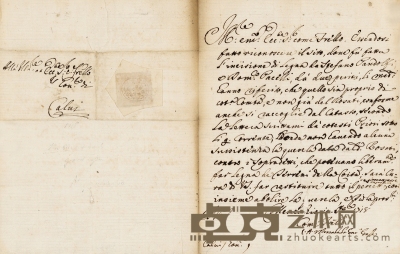“礼仪之争”主要当事人——嘉乐（Carlo Ambrogio Mezzabarba，1685～1741）关于处理公共纠纷的信札 39×25cm