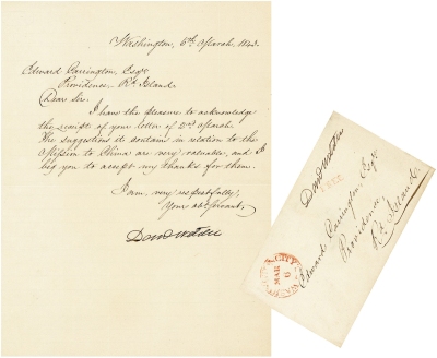 第一次鸦片战争期间美国国务卿——韦伯斯特（Daniel Webster，1782～1852） 为筹划出使节事宜致卡灵顿信札