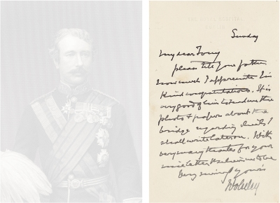 第二次鸦片战争侵华将领、英军总司令——吴士礼（Garnet Joseh Wolseley，1833～1913） 亲笔信