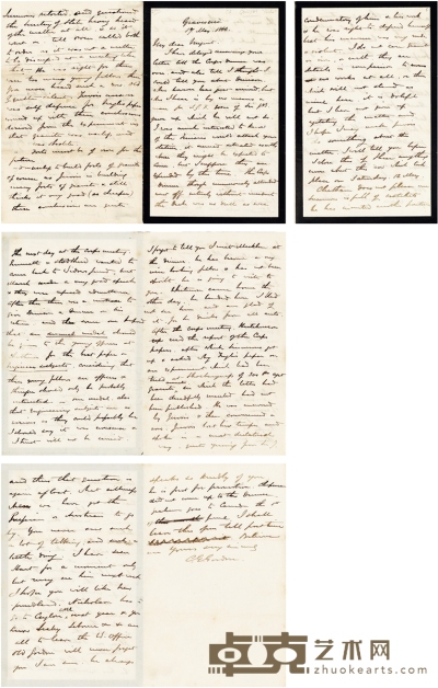 “常胜军统领”、火烧圆明园凶手——戈 登（Charles George Gordon，1833～1885） 亲笔信 23×18cm×2