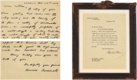 退回庚子赔款的美国总统——西奥多·罗斯福（Theodore Roosevelt，1858～1919）等 有关手稿收藏的亲笔信