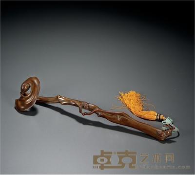 清·黄杨木雕如意 长:34cm