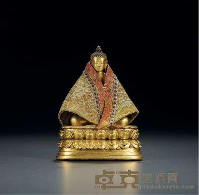 清·铜鎏金释迦摩尼佛坐像 高：12cm