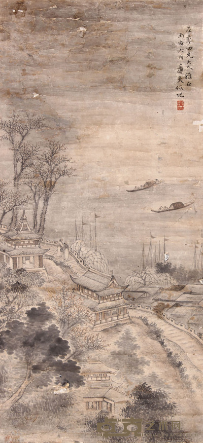 陆恢 山水 82×38