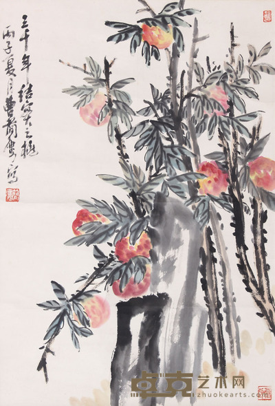 曹简楼 寿桃 67×46