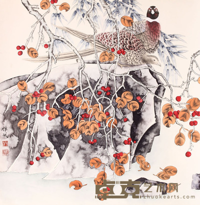 郑雅风 双禽 65×32