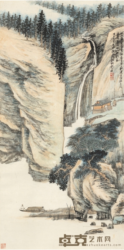张大千 高士独钓图 102×50.5cm