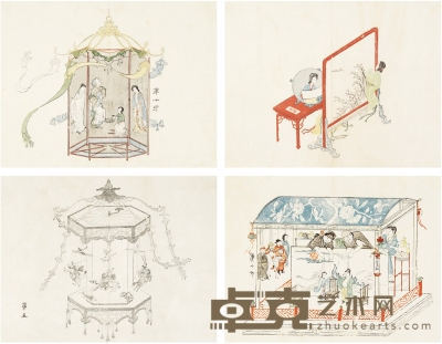 德印闵齐伋六色套印西厢记版画 