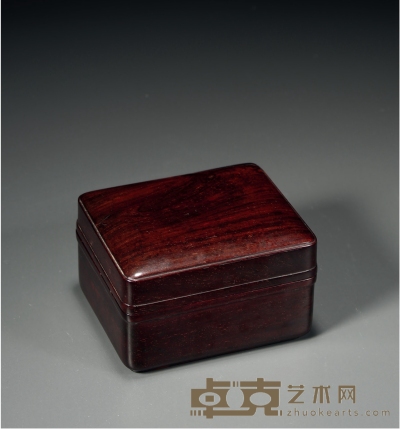 清·紫檀小文具盒 高：7cm 长：11cm 宽：9.5cm