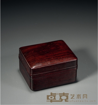 清·紫檀小文具盒 高:7cm 长:11cm 宽:9.5cm