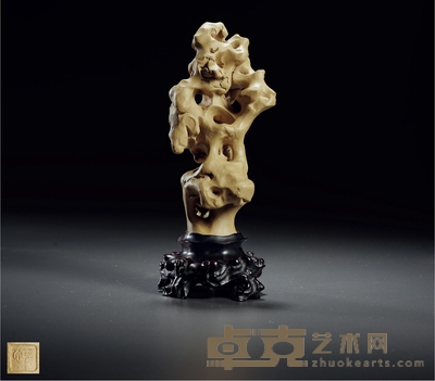 民国·朱可心款紫砂供石摆件 高:15cm 带座高:20cm