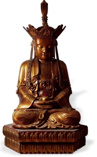 清·木漆金地藏菩萨坐像