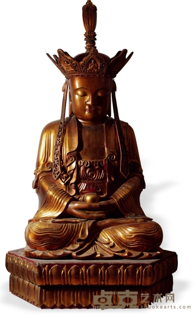 清·木漆金地藏菩萨坐像 高：200cm