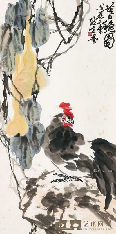 龚继先 暮秋图 132×65cm