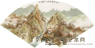 方骏 西风落叶满秋山 28×65cm