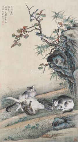 缪嘉惠 猫戏图