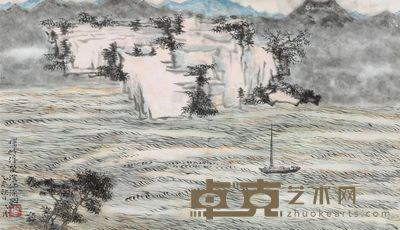 周一舟 澄江涌烟图 31×57cm