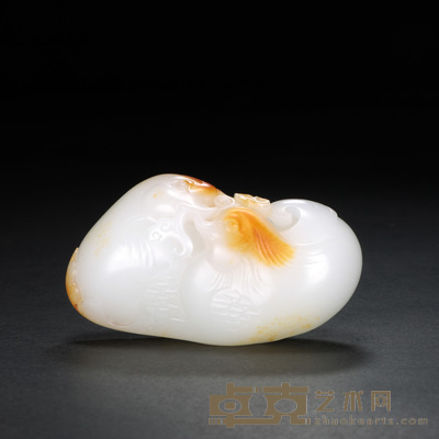 张克山  和田玉籽料比翼双飞把件 6.1×3.2×2.8cm  独籽