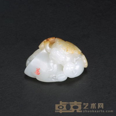 万伟 和田玉籽料瑞兽 3.8×2.5×2.4cm