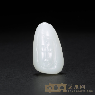 吕德 和田玉籽料观音挂件 3.6×2.2×1.5cm