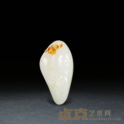 张克山和田玉籽料花开见佛 3.8×2.1×1.4cm 独籽