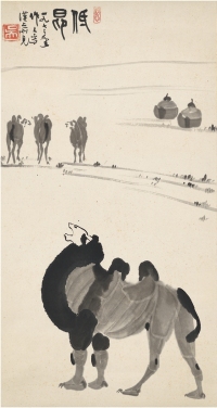 吴作人 漠上骆驼图