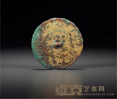 明以前·铜鎏金谷丁纹阳燧 直径：7.6cm