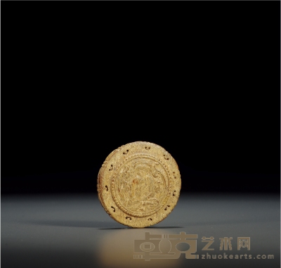 明·骨制嘎巴拉饰件 直径：5cm