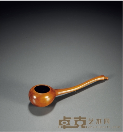 清·黄花梨雕葫节形水盂 高：4cm  长：19.5cm