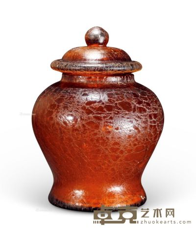元—明早期 琉璃盖罐 高19.3cm；口径8.1cm