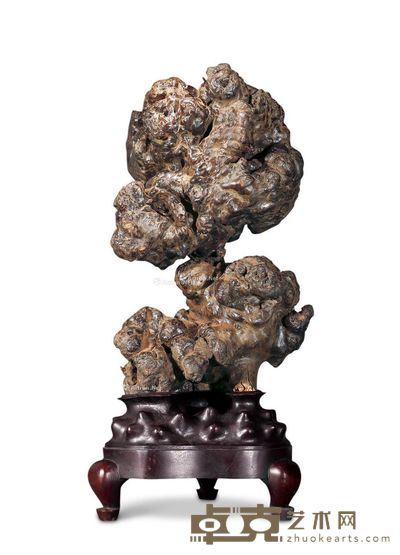 清晚期 树瘤摆件 高39cm