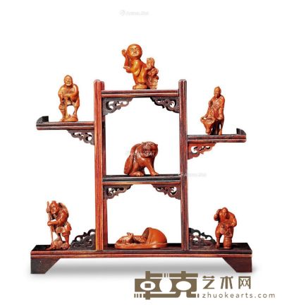 清 黄杨木雕摆件 （一组七件） 高5cm