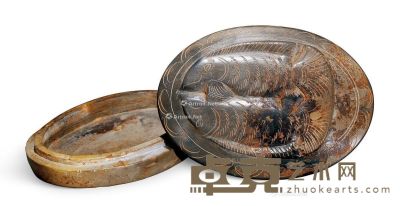明以前 双鱼纹石盒 长8.3cm；宽5.8cm