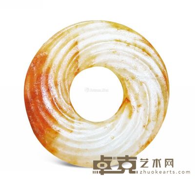 明以前 白玉绞丝纹环 直径2.6cm
